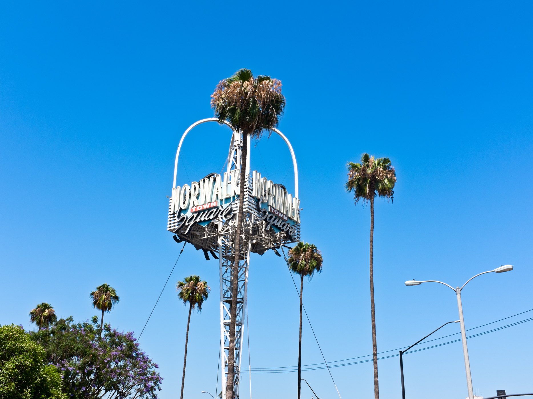 The classic Norwalk Town Square sign